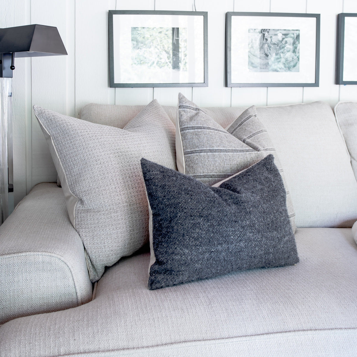 Nadia Warm Gray Waffle Textured Pillow Cover