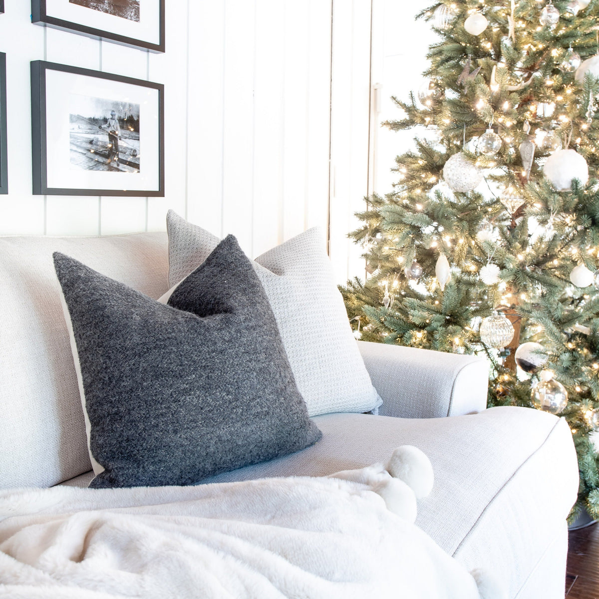 Nadia Warm Gray Waffle Textured Pillow Cover