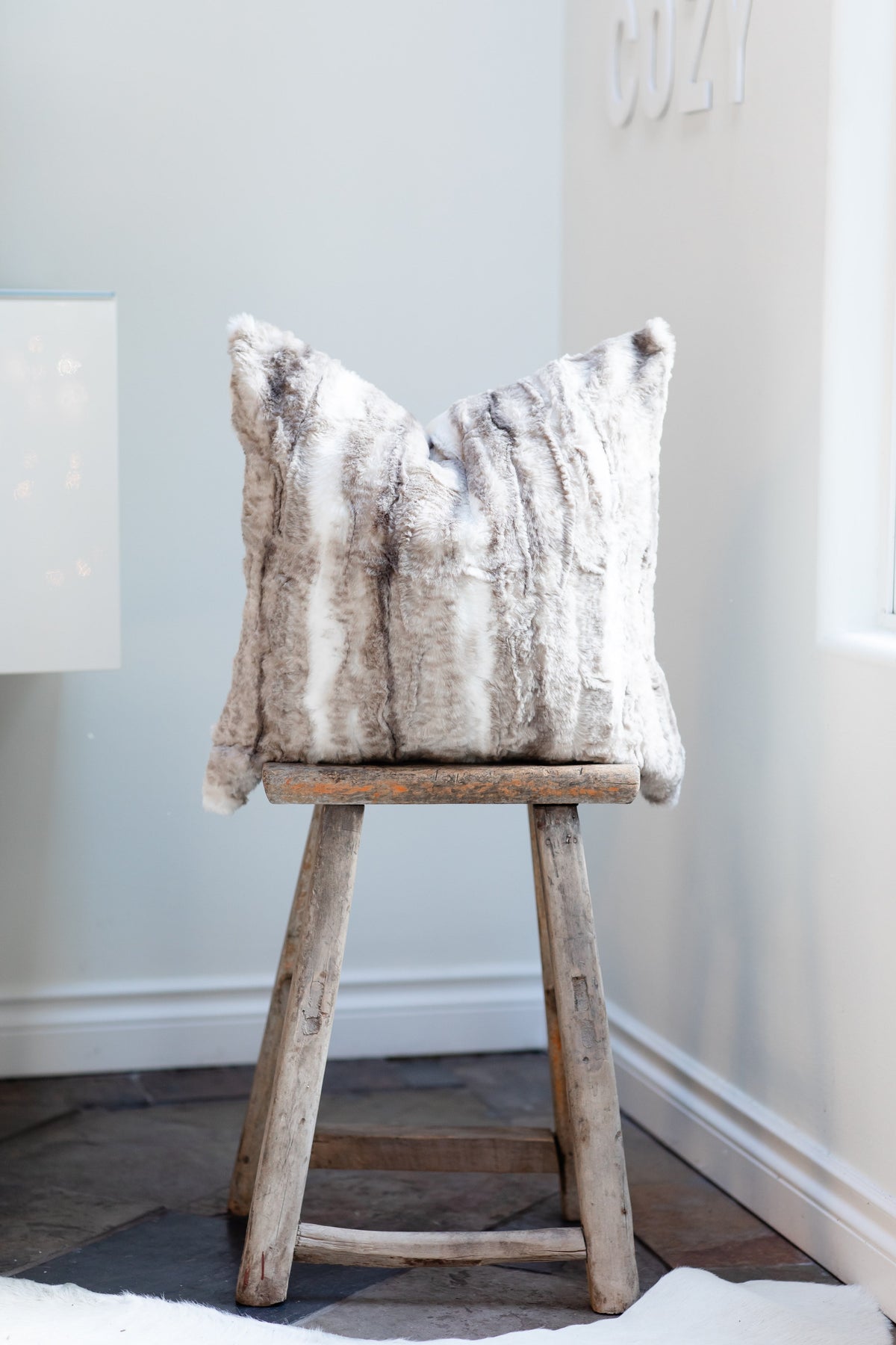 Graham Faux Wolf Fur Pillow Cover