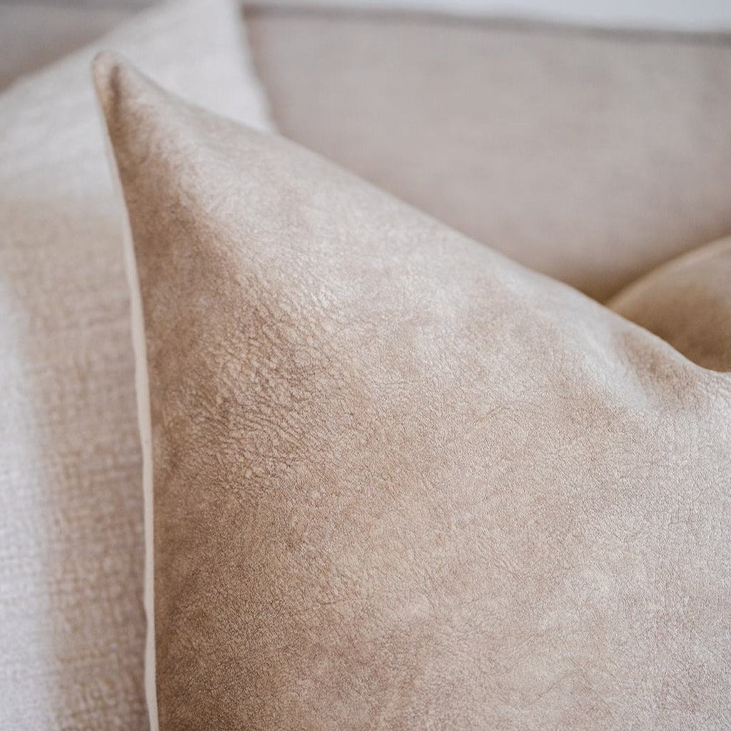 Evy Warm Brown Suede Pillow Cover
