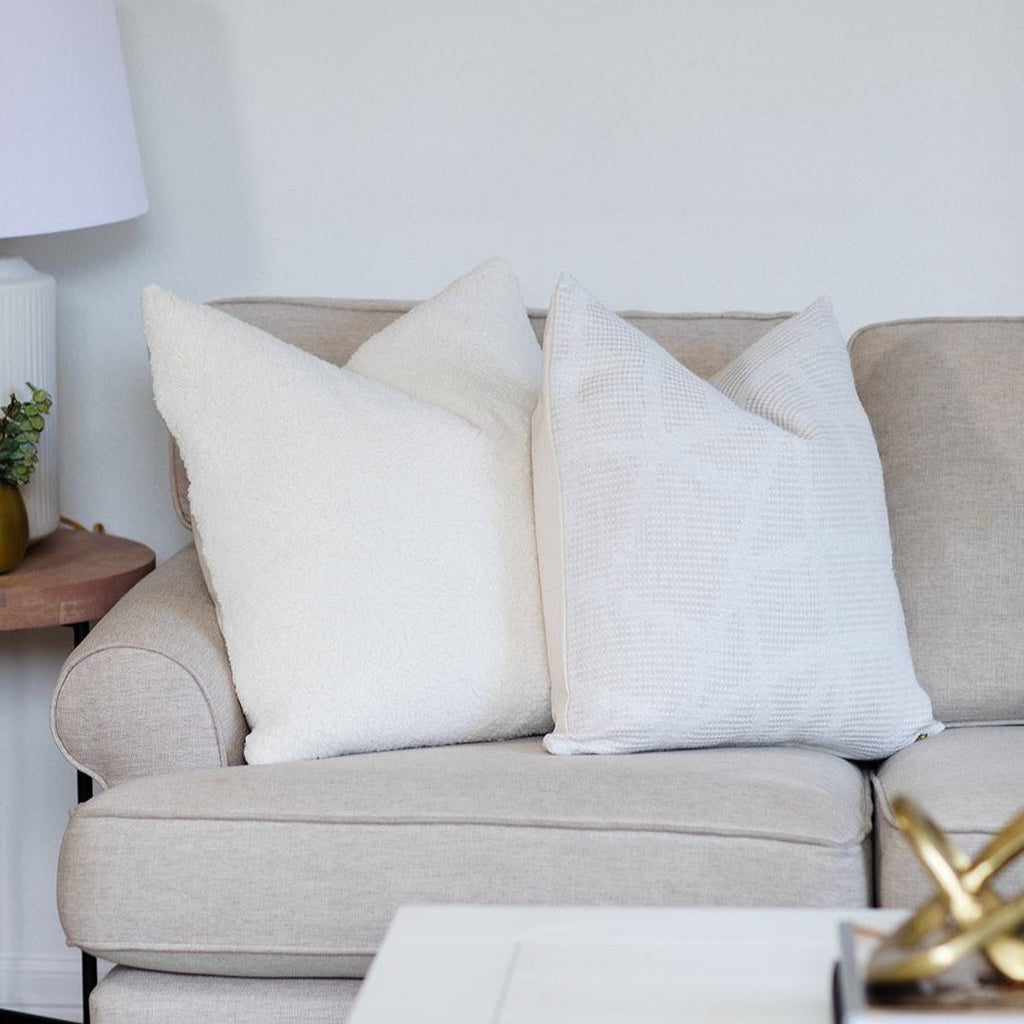 Mira Natural & Ivory Textured Pillow Cover