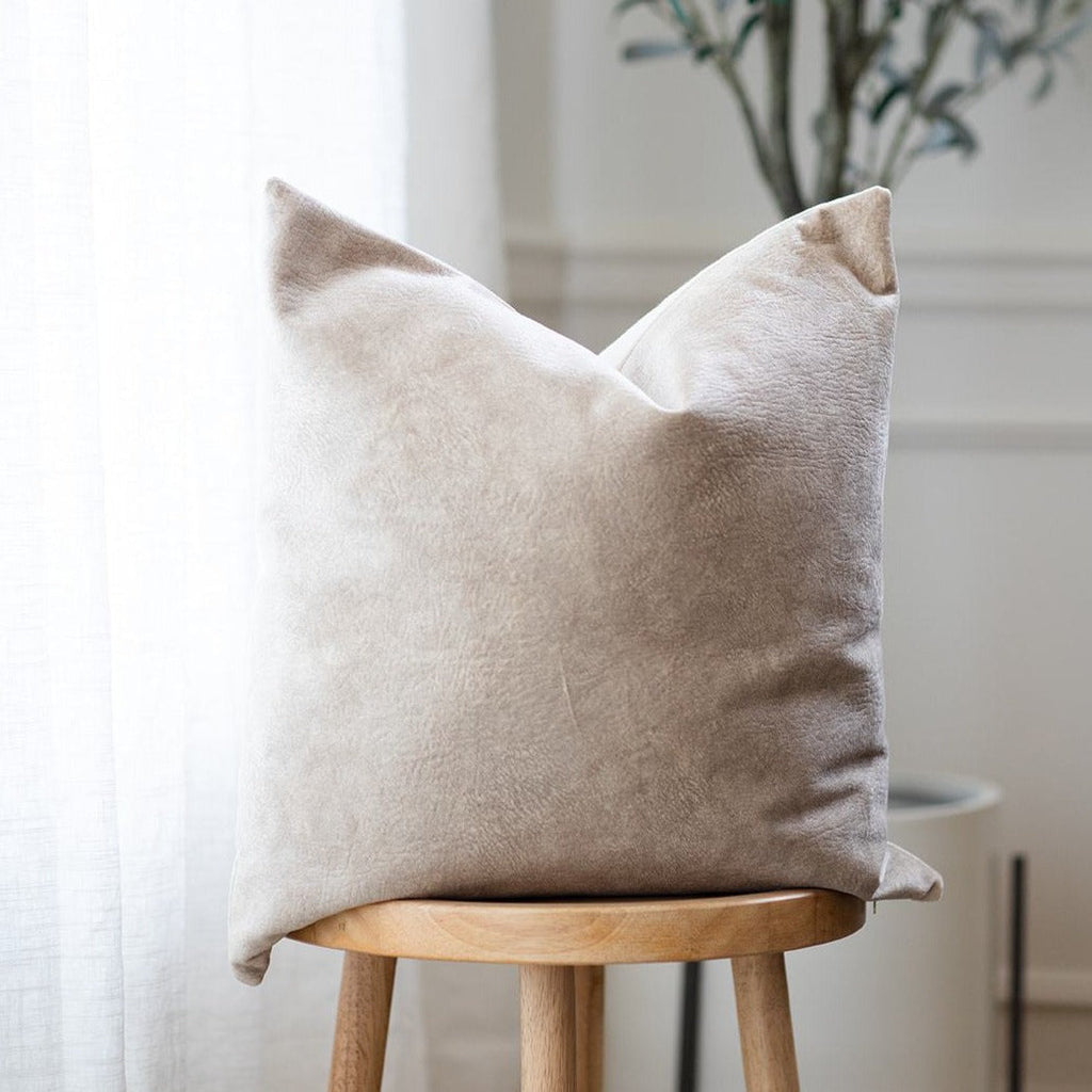 Evy Warm Brown Suede Pillow Cover