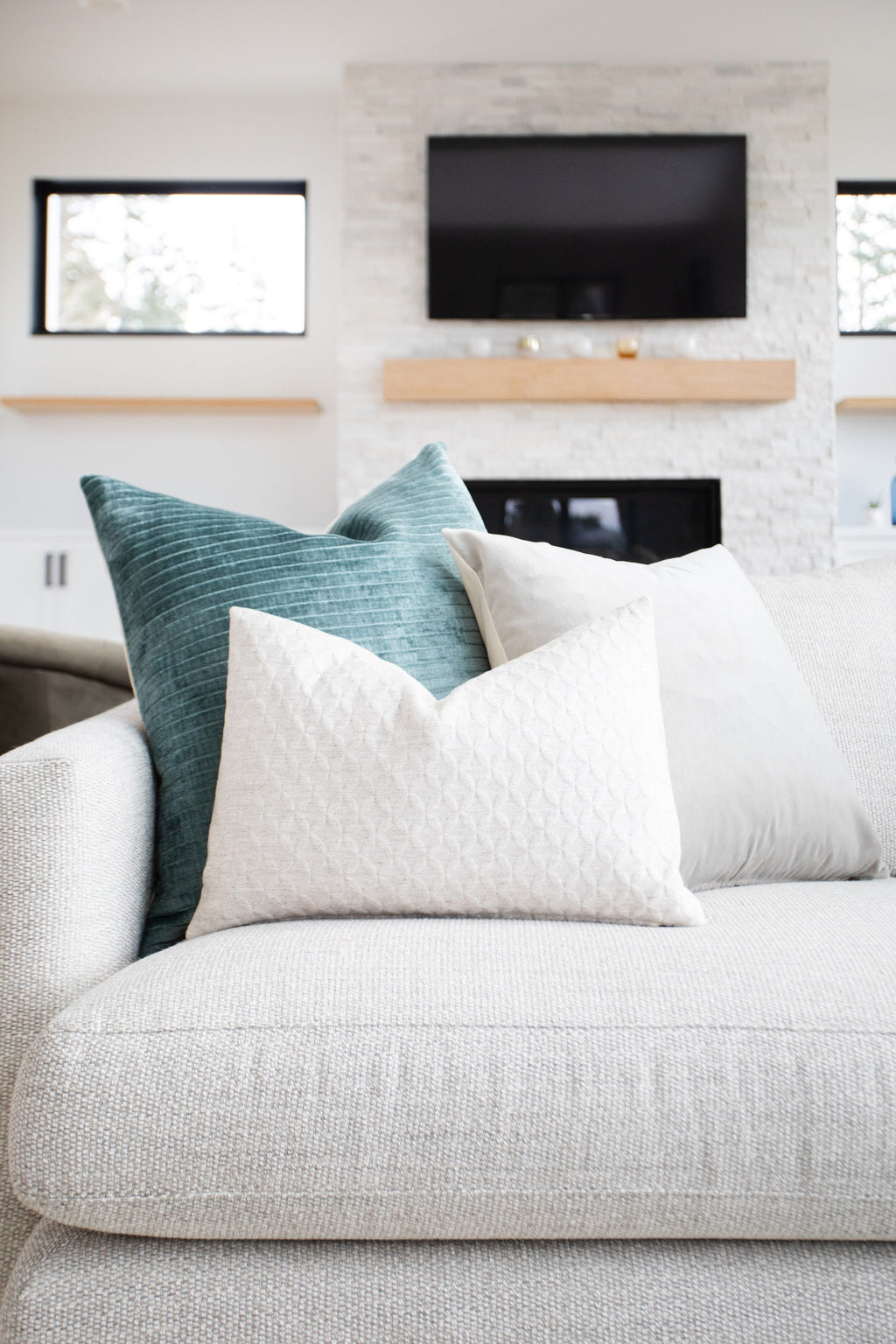 Fiona Neutral Topiary Textured Pillow Cover