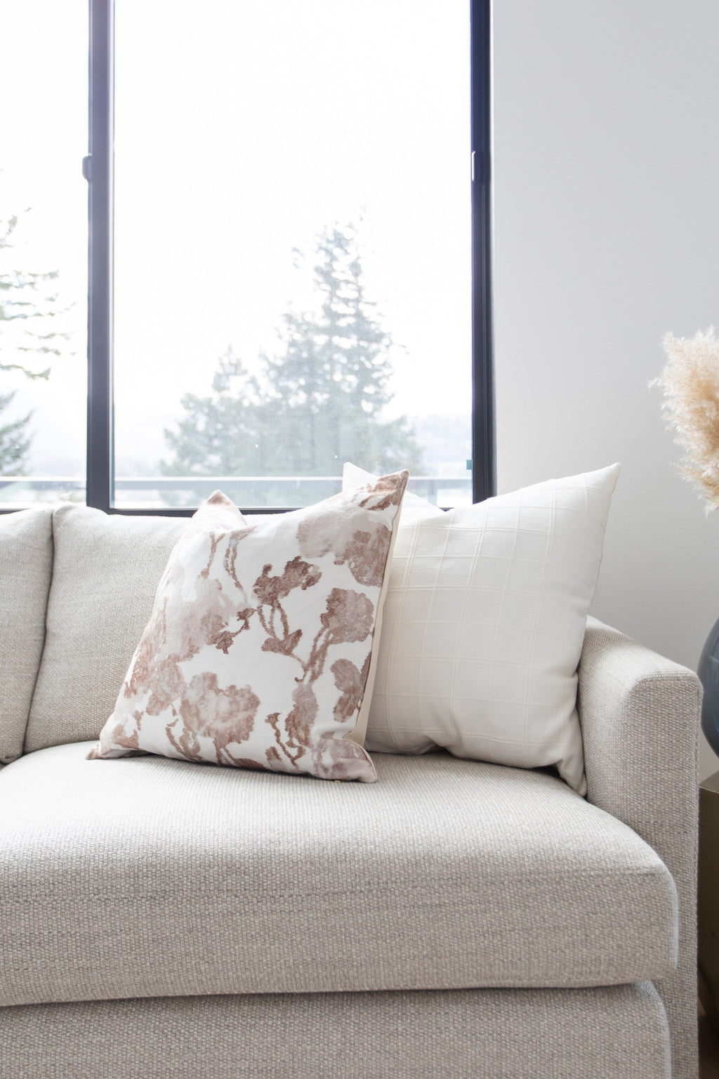 Kiah Ivory Windowpane Pillow Cover