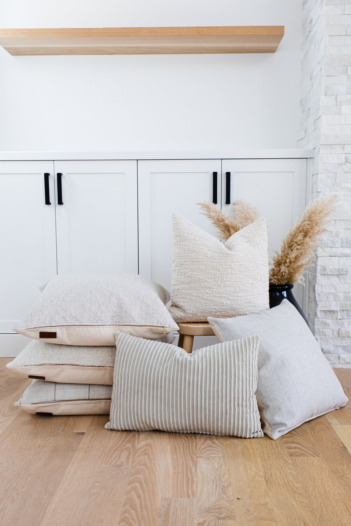 Fiona Neutral Topiary Textured Pillow Cover