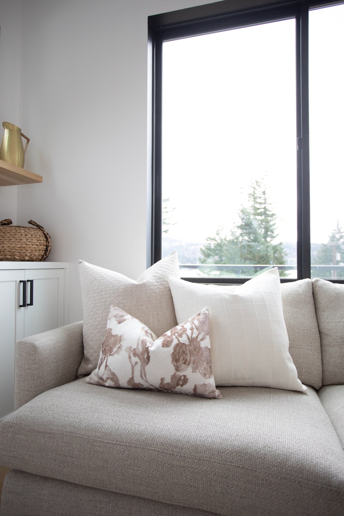 Kiah Ivory Windowpane Pillow Cover