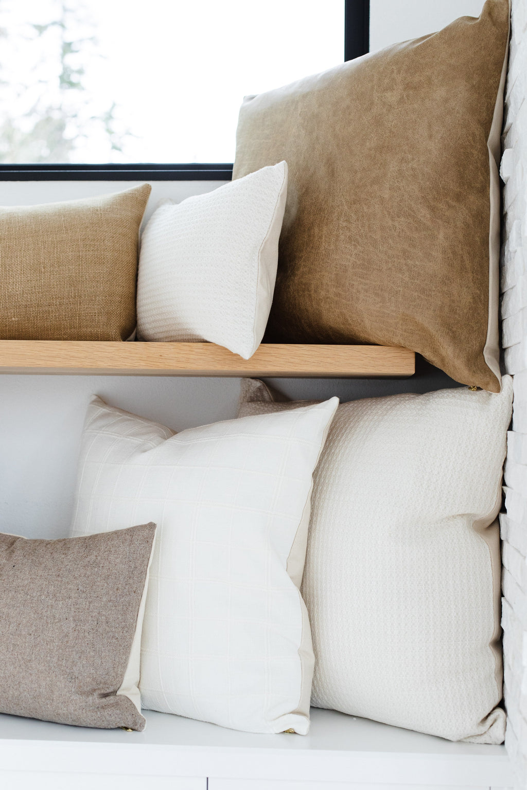 Kiah Ivory Windowpane Pillow Cover
