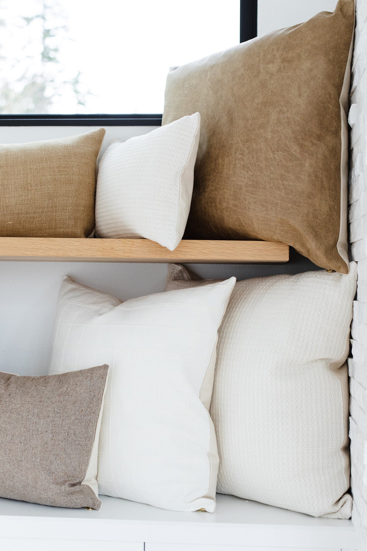 Kiah Ivory Windowpane Pillow Cover
