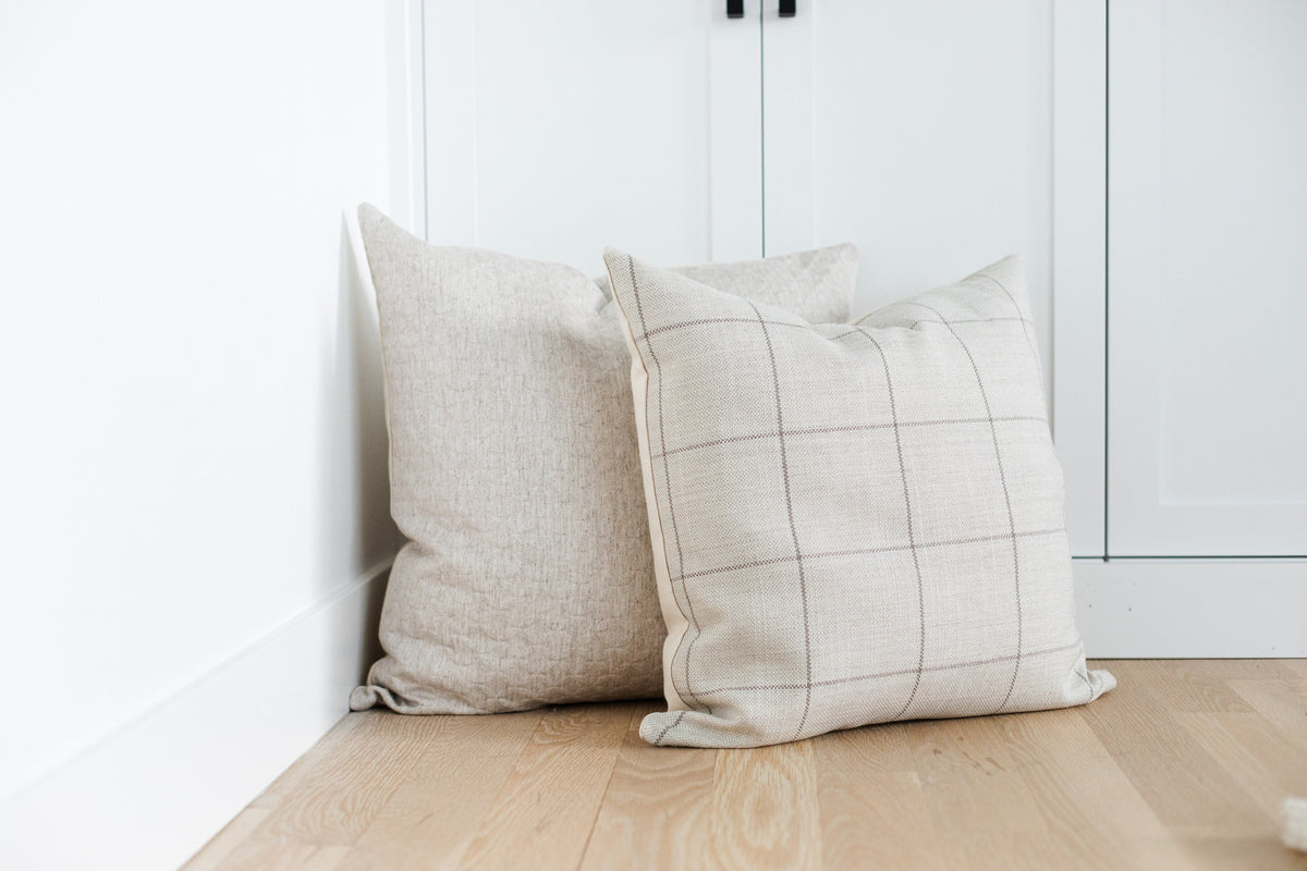 Fiona Neutral Topiary Textured Pillow Cover