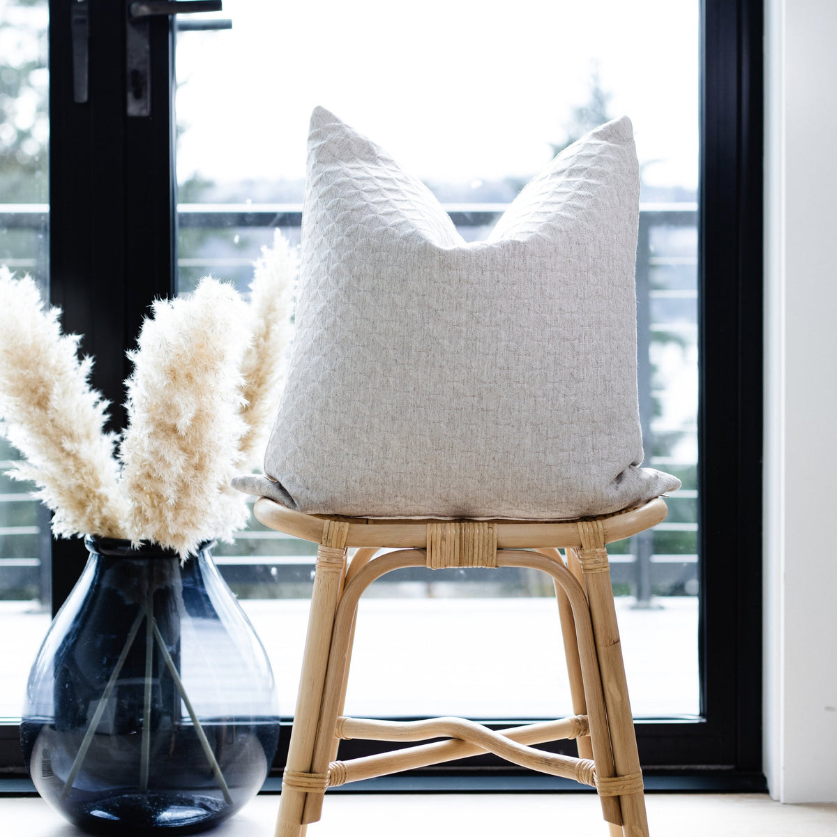 Fiona Neutral Topiary Textured Pillow Cover