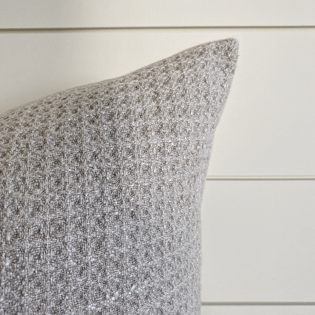 Nadia Warm Gray Waffle Textured Pillow Cover