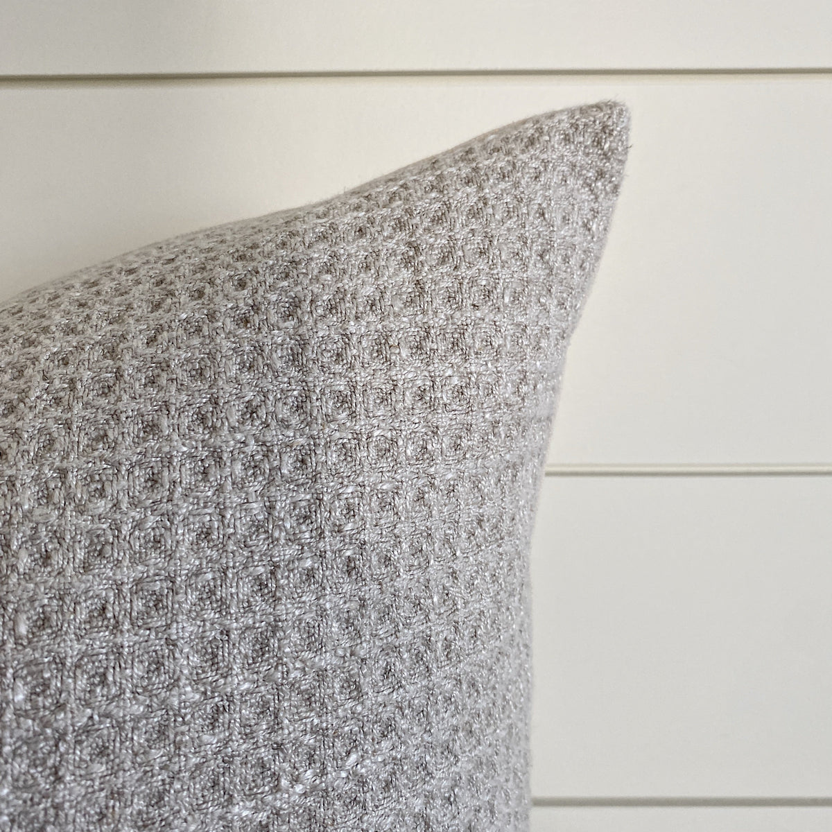 Nadia Warm Gray Waffle Textured Pillow Cover