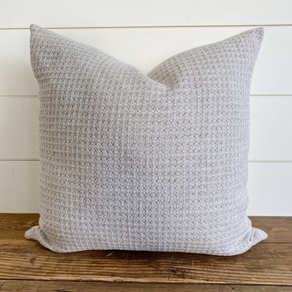 Nadia Warm Gray Waffle Textured Pillow Cover