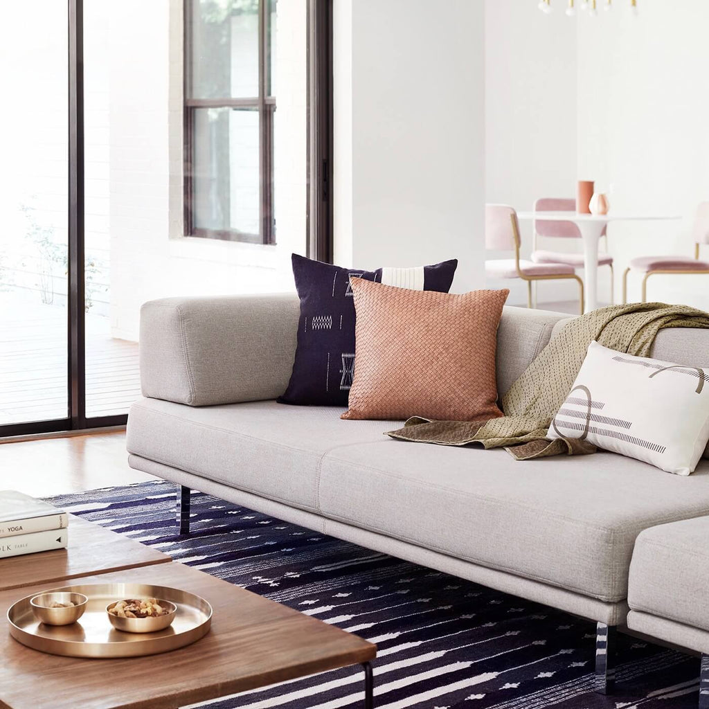 Dhara Leather Square Accent Pillow