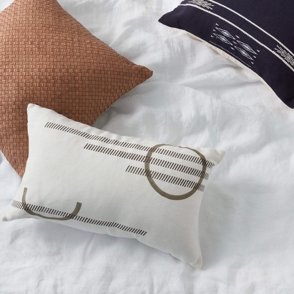 Dhara Leather Square Accent Pillow