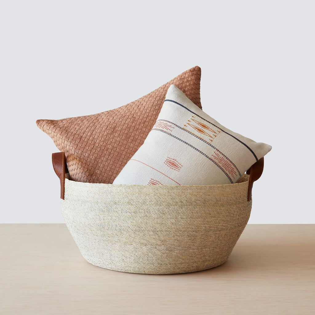 Dhara Leather Square Accent Pillow