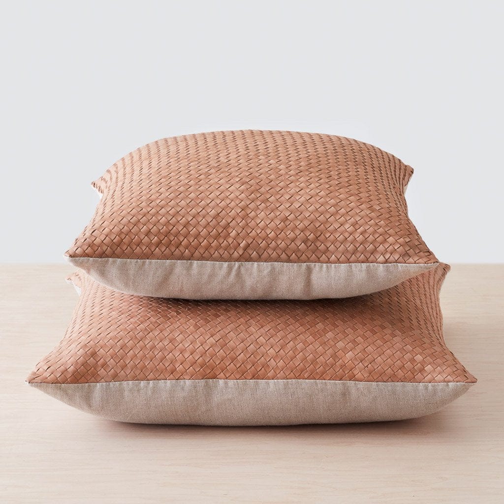 Dhara Leather Square Accent Pillow