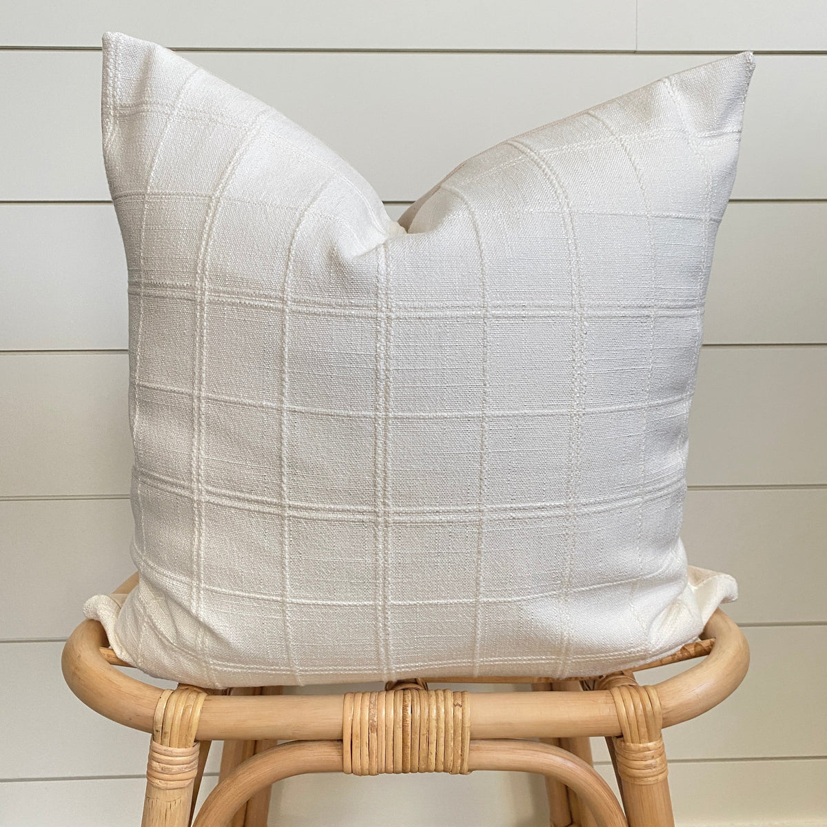 Kiah Ivory Windowpane Pillow Cover