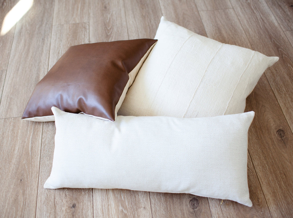 Rylan Neutral Herringbone Pillow Cover