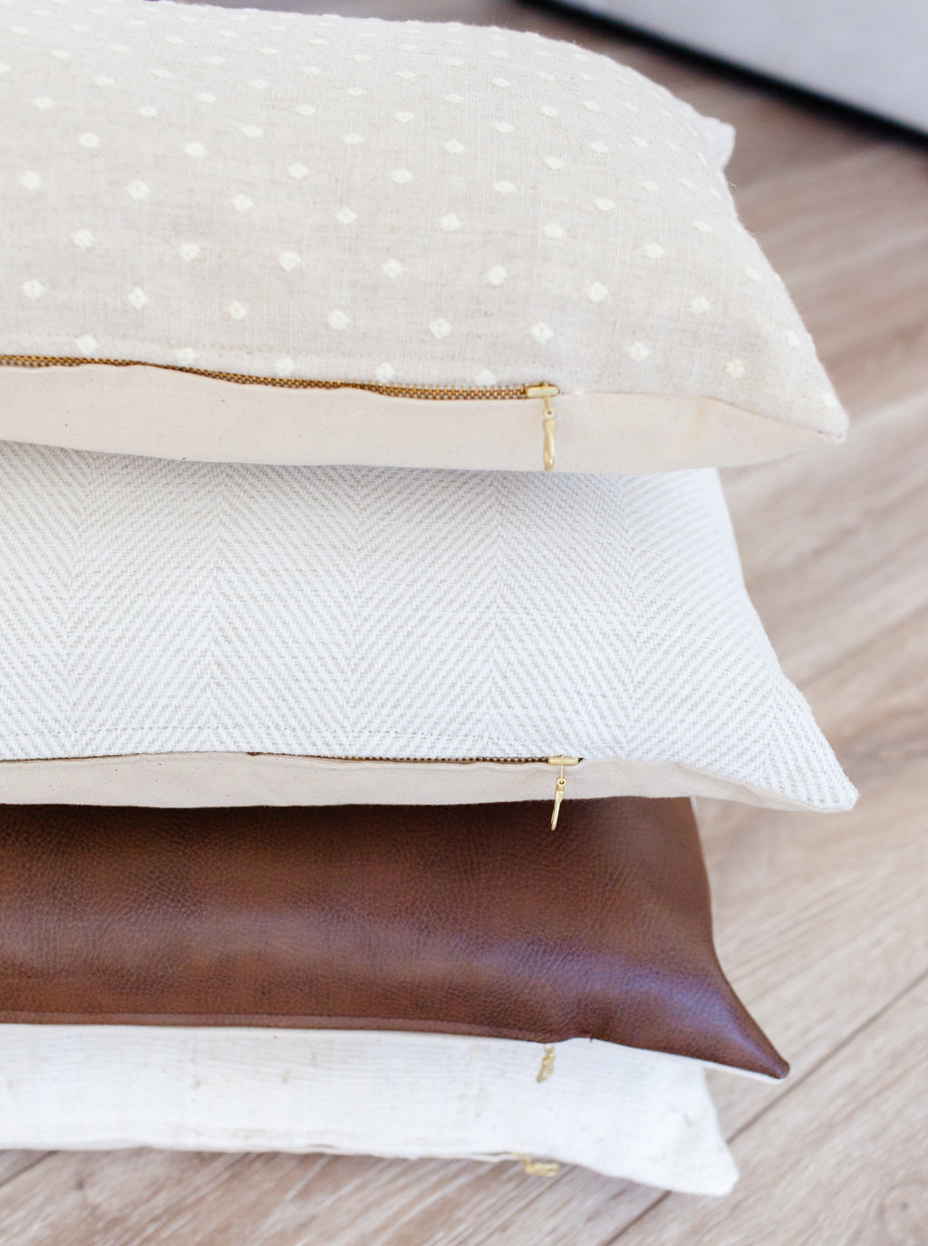 Rylan Neutral Herringbone Pillow Cover